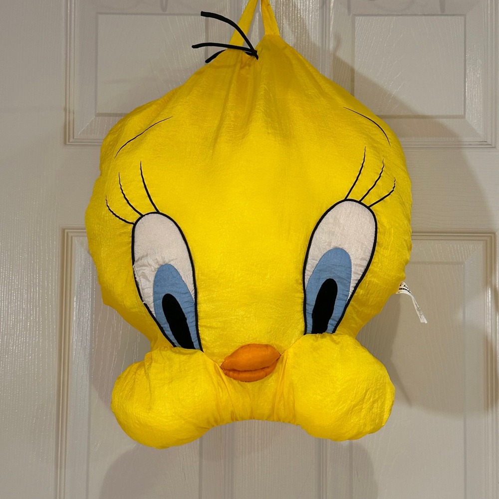 Vintage Play-By-Play Looney Tunes Tweety Bird Plush Backpack‎ Yellow 90s Toy Bag